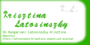 krisztina latosinszky business card